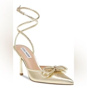 Steve Madden Sherise Womens Metallic Wrap-lace Bow Pump - 8M